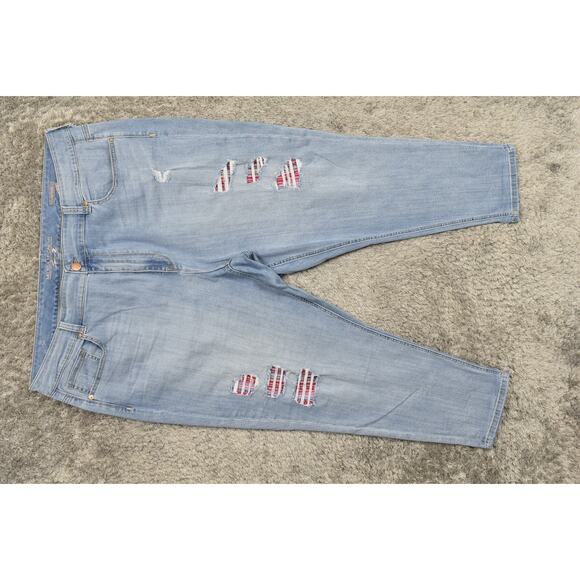 Melissa McCarthy Seven7 Jeans 26W Blue Straight Plus Girlfriend Stretch Fabric - Picture 3 of 9